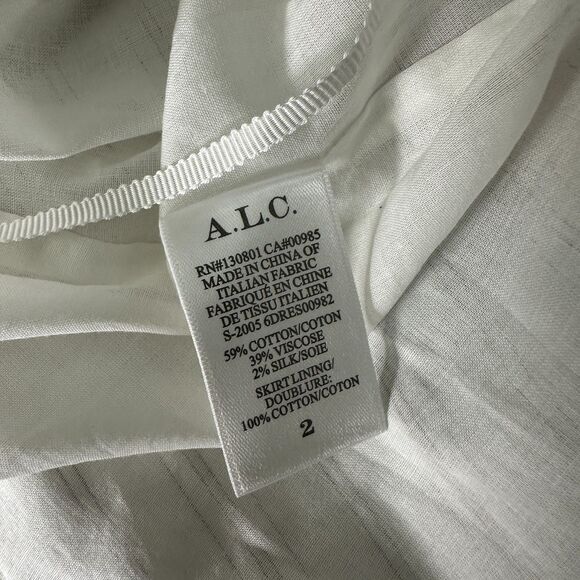 A.L.C. Enzo Striped Cotton-Blend Poplin Mini Wrap Dress Size 2 - Picture 8 of 9